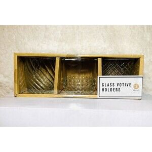3pk Clear Glass Votive Candle Holders - Bullseye Playground- New